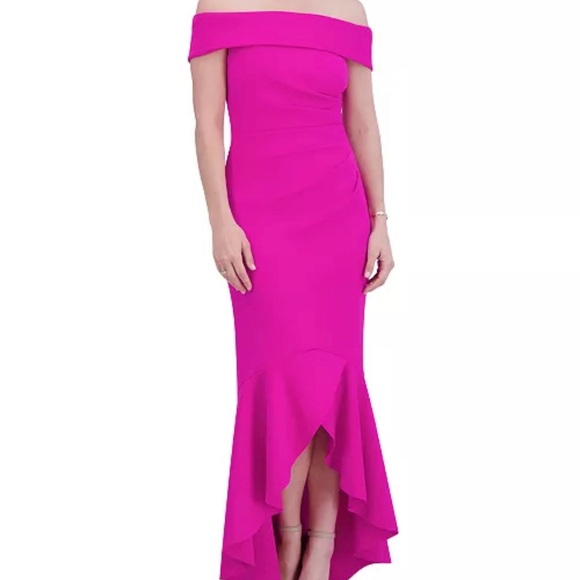 Eliza J Dresses & Skirts - Eliza J. Women's High-Low Off-The-Shoulder Gown Pink Size 6